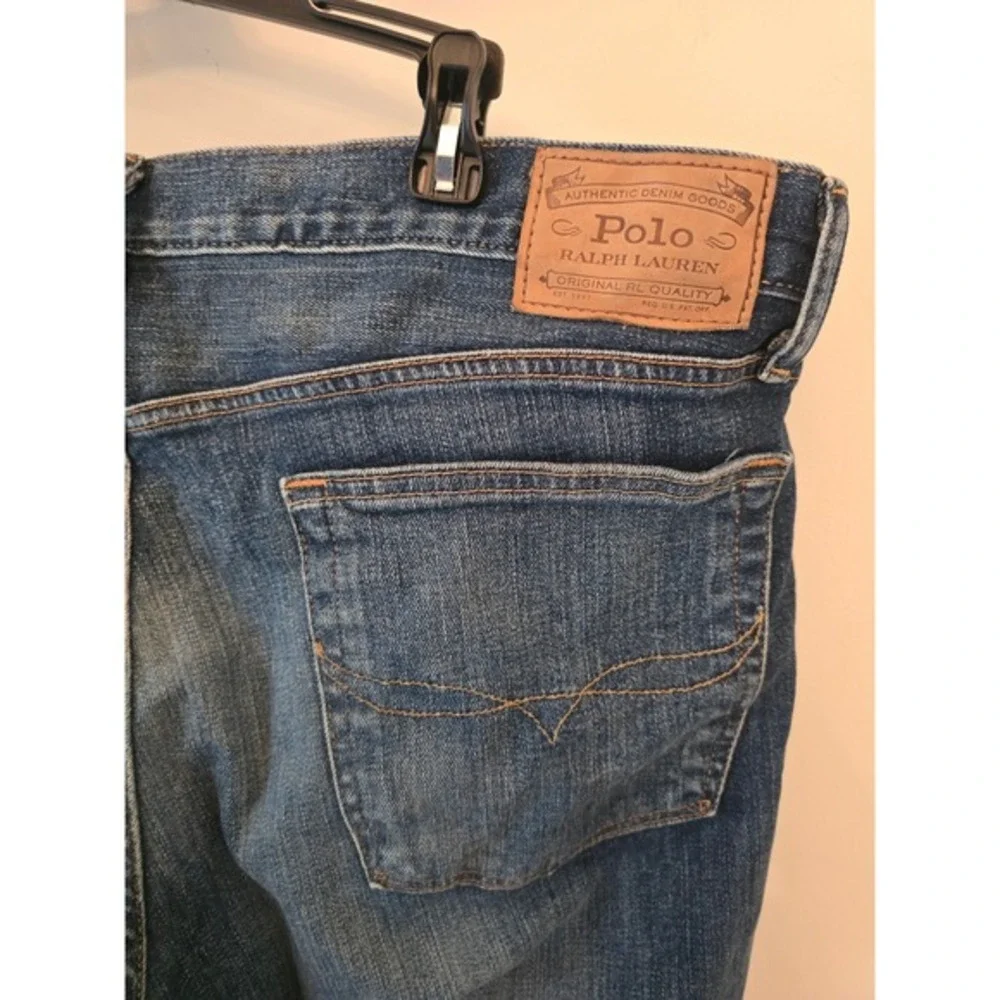 Polo Ralph Lauren Mens Classic Fit Blue‎ Denim Jeans Medium Wash 36x32
